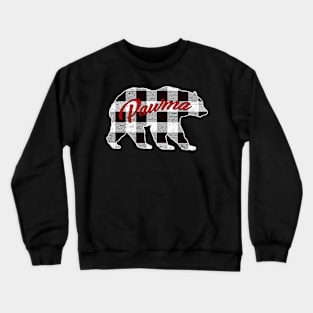 Black And White Buffalo Plaid Pawma Bear Shirt Matching Pajama Family Crewneck Sweatshirt